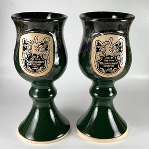Renaissance Festival At Mosi 2014 Unicorn Goblet Chalice Souvenir Gift Lot of 2